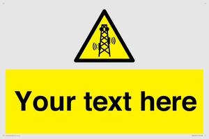Custom warning RF radiation transmitter